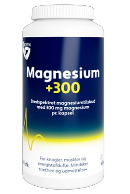 Biosym Magnesium +300 er et kosttilskud, der leverer en høj dosis magnesium til kroppen. Magnesium er et vigtigt mineral, der støtte op om en række kropsfunktioner, herunder muskel- og nervesystemet samt knogle- og energimetabolisme. Dette produkt kan være nyttigt for dem, der oplever magnesiummangel eller har behov for ekstra magnesium. Magnesium kan hjælpe med at forhindre eller lindre muskelkramper, forbedre søvnkvaliteten og fremme den generelle sundhed og velvære.